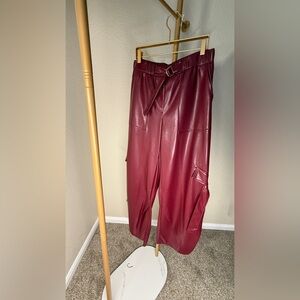 Forever 21 Burgundy Faux Leather Pants